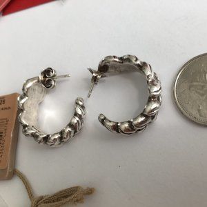 UNO de 50 silver earrings in ornamental design